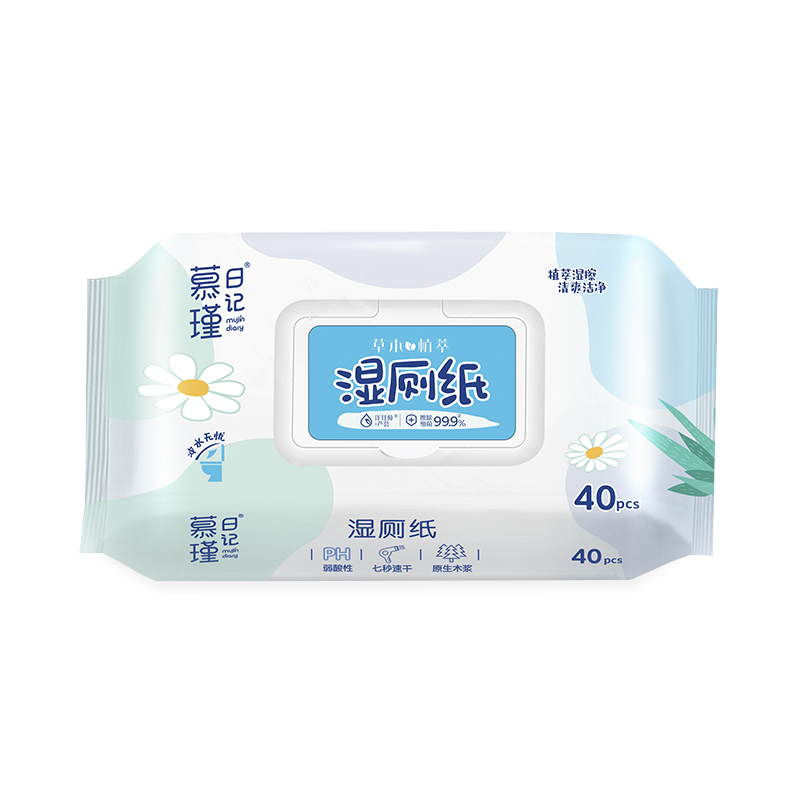 Jemné ekologické splachovacie vlhčené obrúsky s vôňou 40 Count Lavender